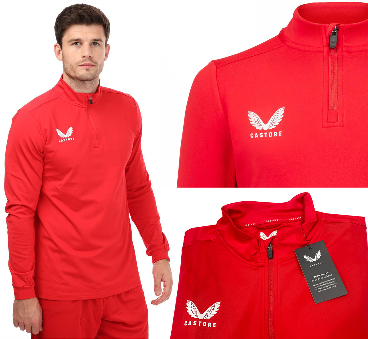 Castore Golf 1/4 Zip Pullover - Bright Red