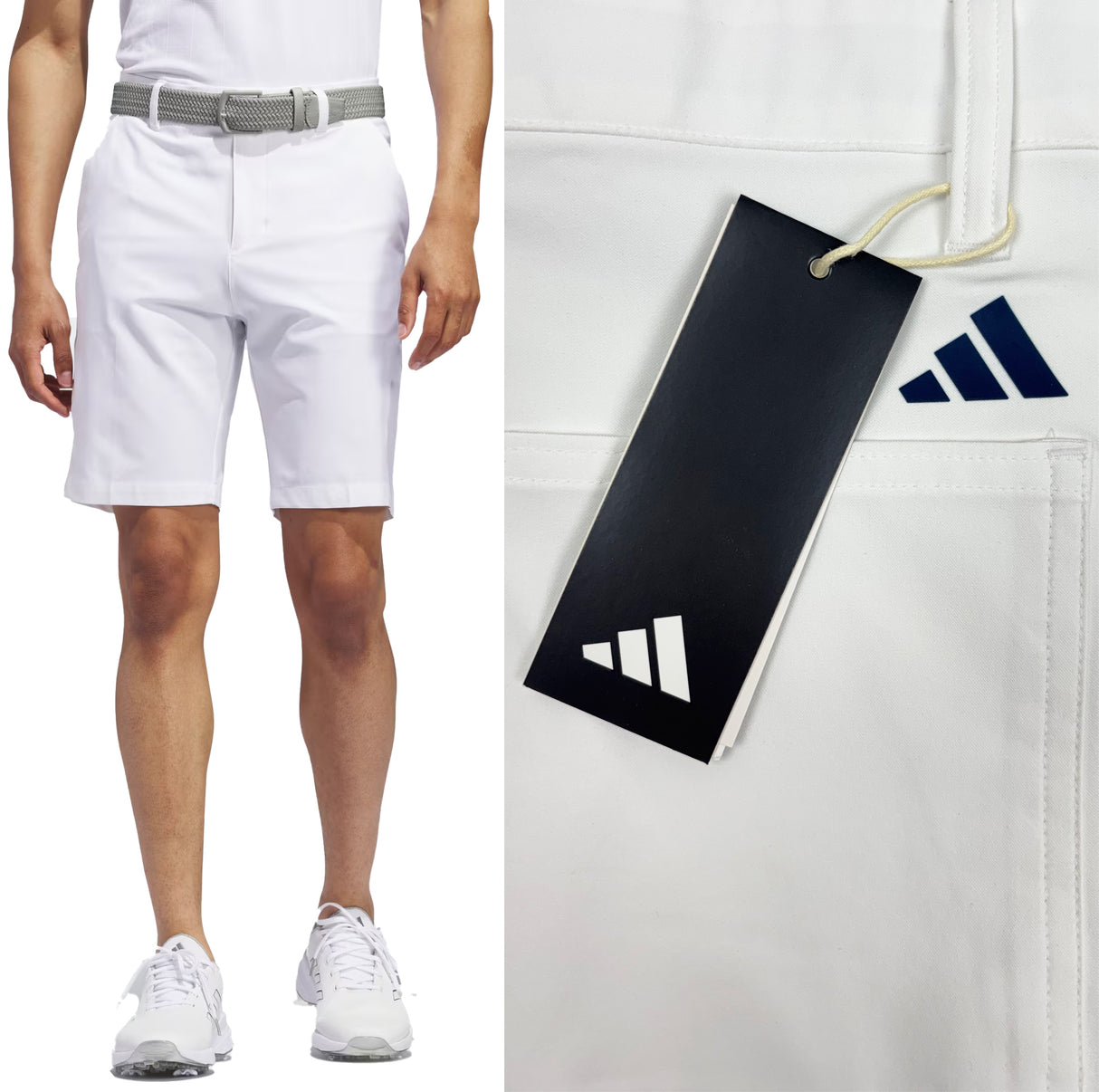 Adidas Utility Golf Shorts - 9" Inseam - White