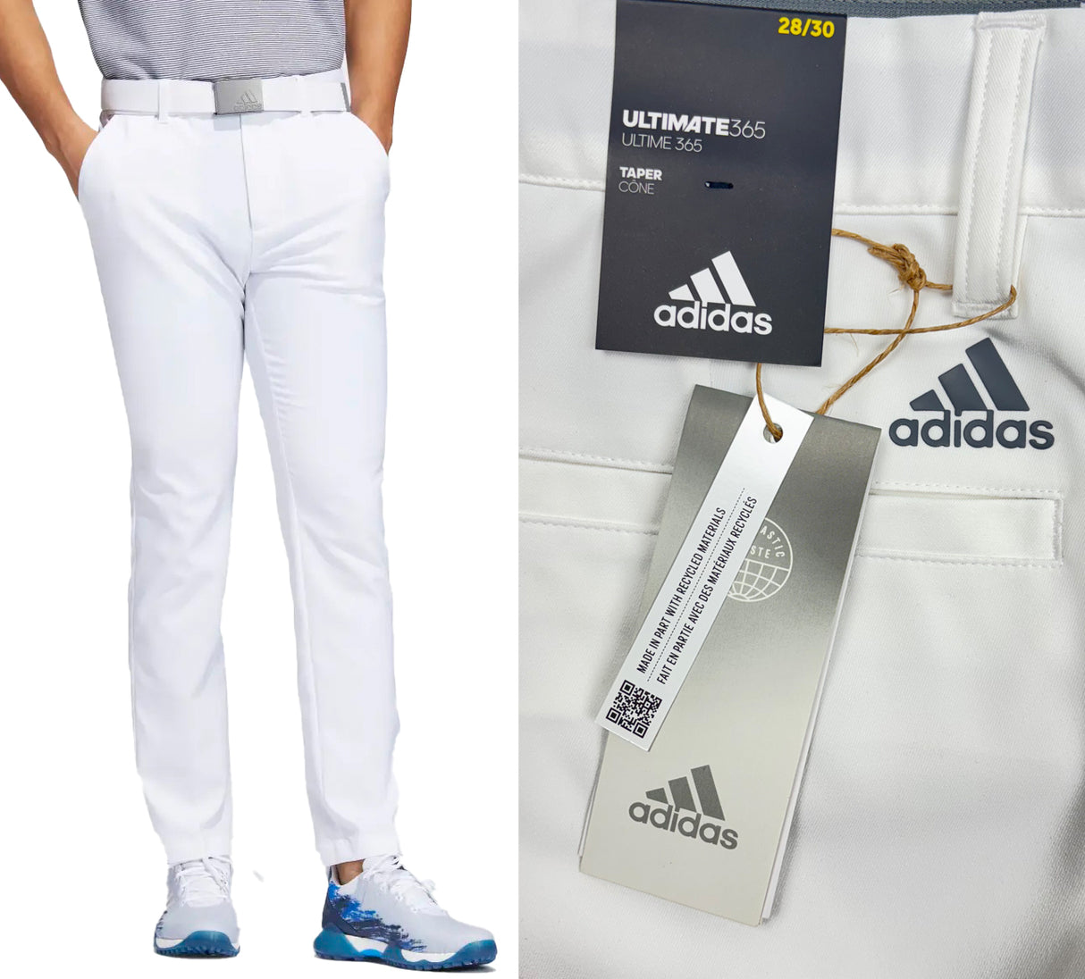 Adidas Golf Ultimate 365 Tapered Golf Trousers - White