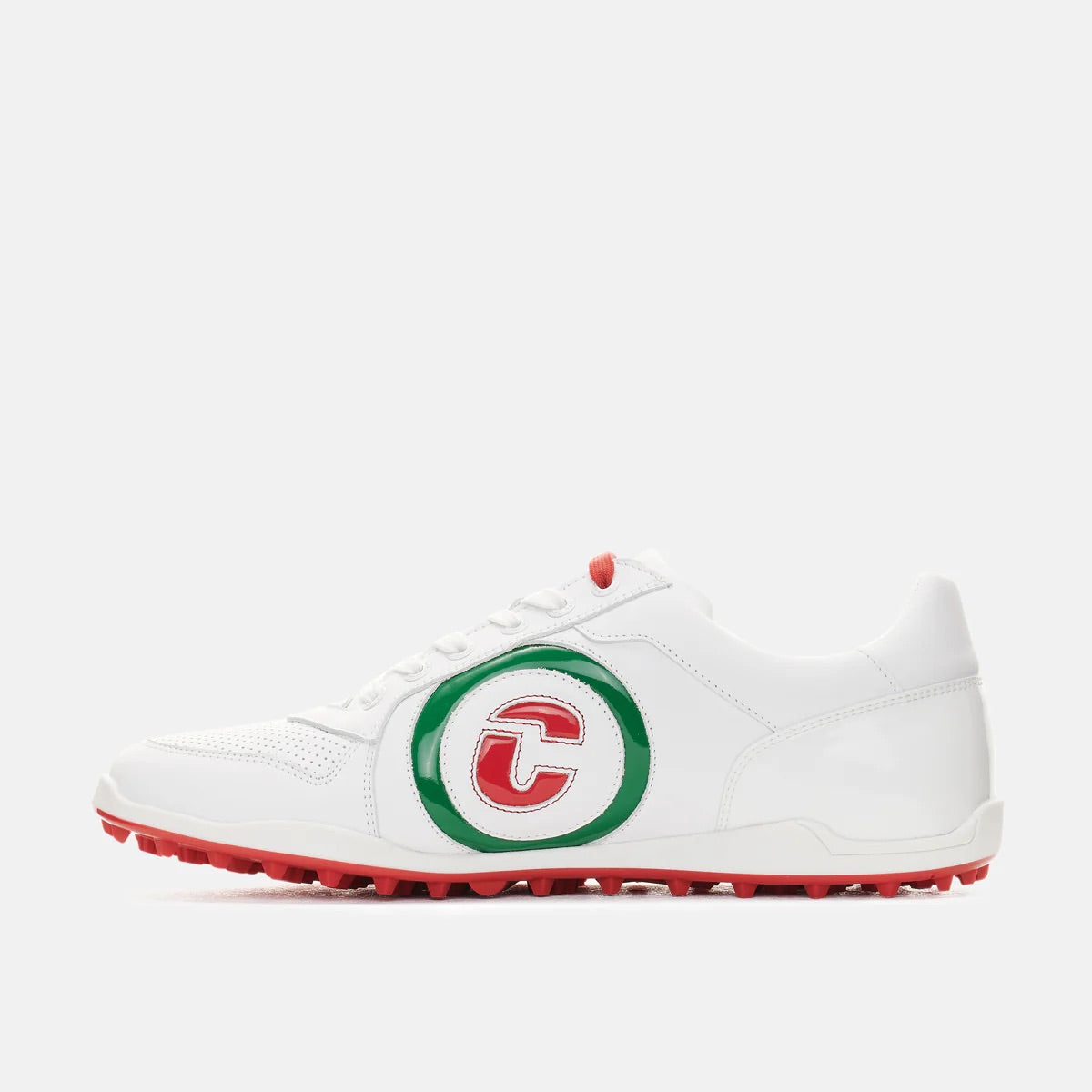 Duca Del Cosma Kuba 2.0 Premium Spikeless Golf Shoes - White / Green / Red - Handmade in 🇵🇹
