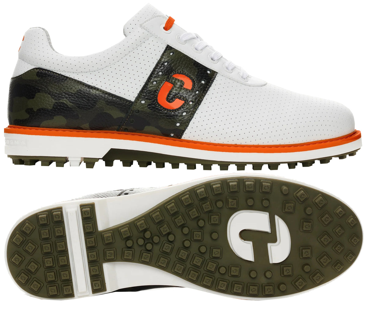 Duca Del Cosma Joost Luiten JL Premium Spikeless Golf Shoes - White / Camo - Handmade in 🇵🇹