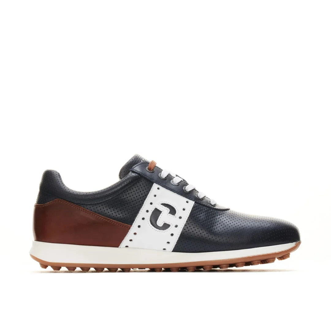 Duca Del Cosma Belair Premium Spikeless Golf Shoes - Navy / Cognac - Handmade in 🇵🇹