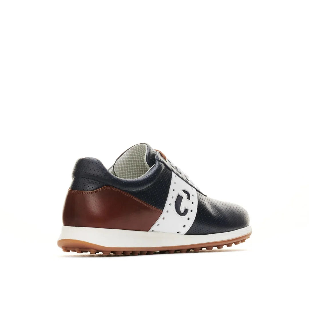 Duca Del Cosma Belair Premium Spikeless Golf Shoes - Navy / Cognac - Handmade in 🇵🇹