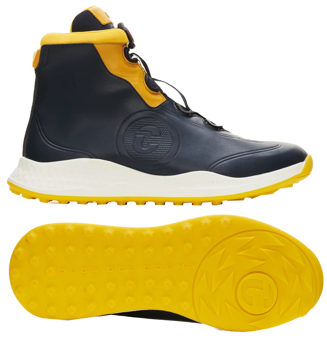 Duca Del Cosma Bologna BOA Premium Spikeless Golf Shoes Winter Boots - Navy - Handmade in 🇵🇹