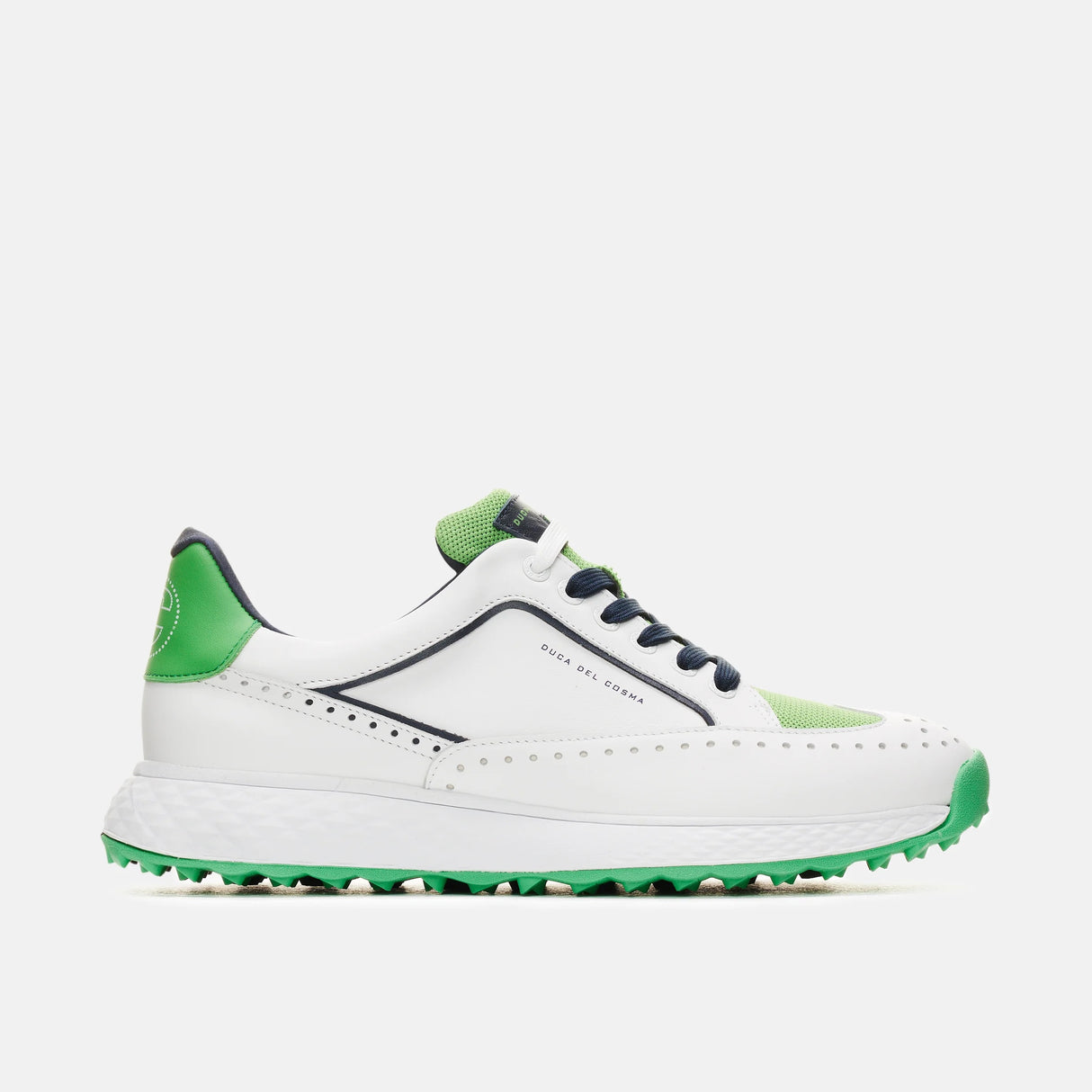 Duca Del Cosma Girona Premium Spikeless Golf Shoes - White / Green - Handmade in 🇵🇹