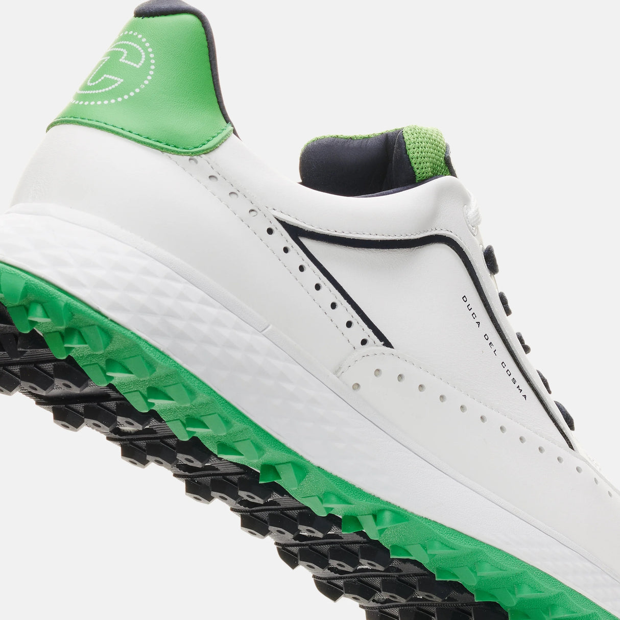 Duca Del Cosma Girona Premium Spikeless Golf Shoes - White / Green - Handmade in 🇵🇹
