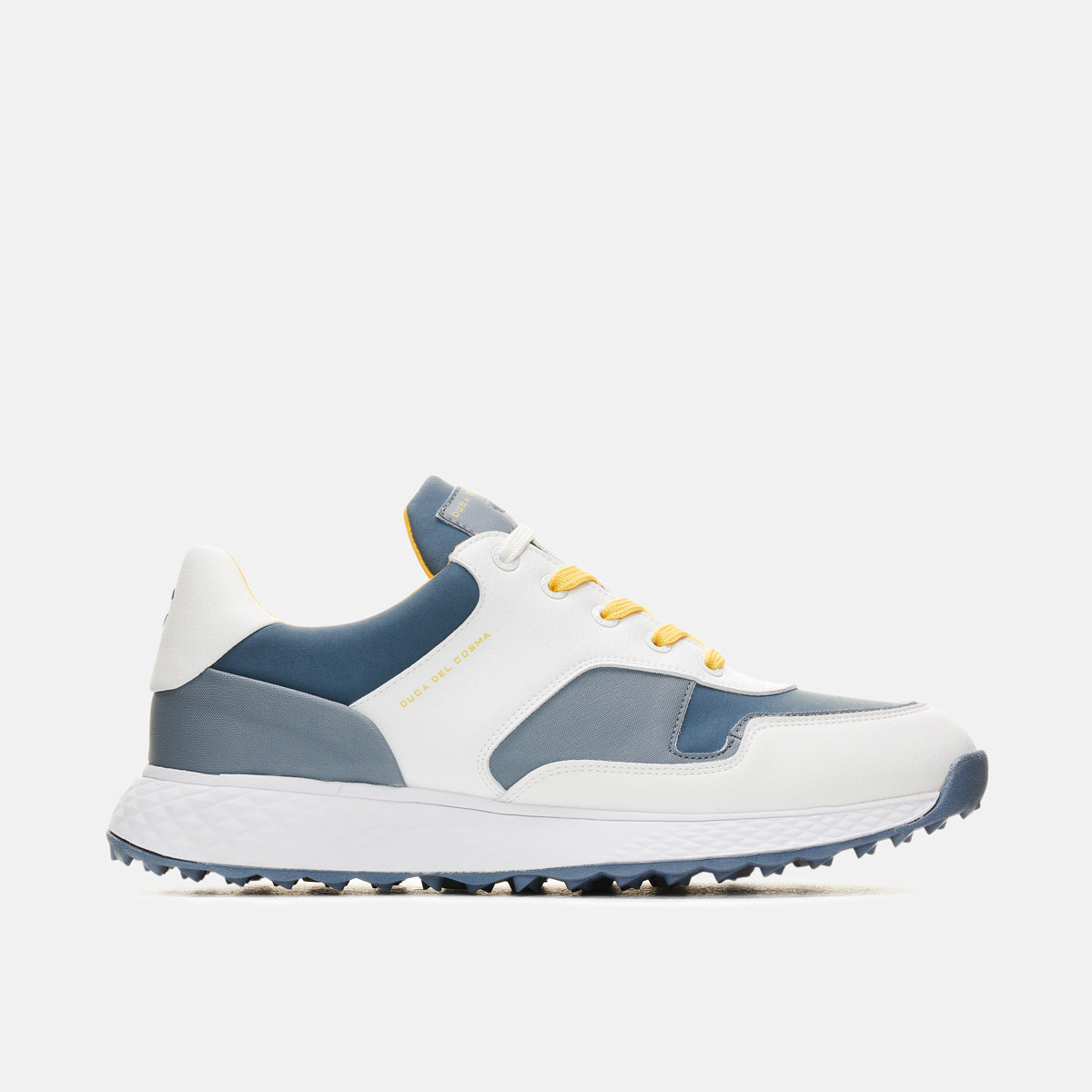 Duca Del Cosma Pagani Premium Spikeless Golf Shoes - White / Grey / Yellow - Handmade in 🇵🇹