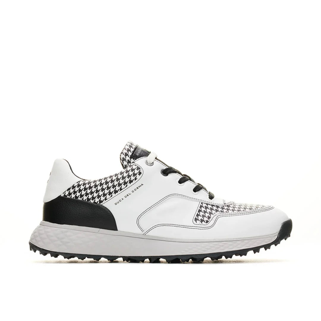 Duca Del Cosma Pagani Premium Spikeless Golf Shoes - White / Black - Handmade in 🇵🇹