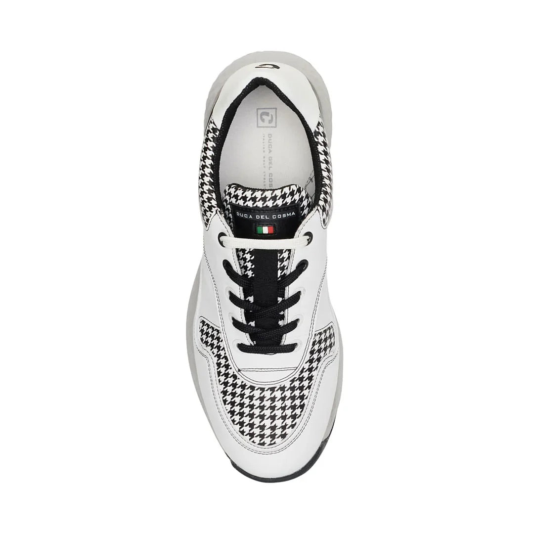 Duca Del Cosma Pagani Premium Spikeless Golf Shoes - White / Black - Handmade in 🇵🇹