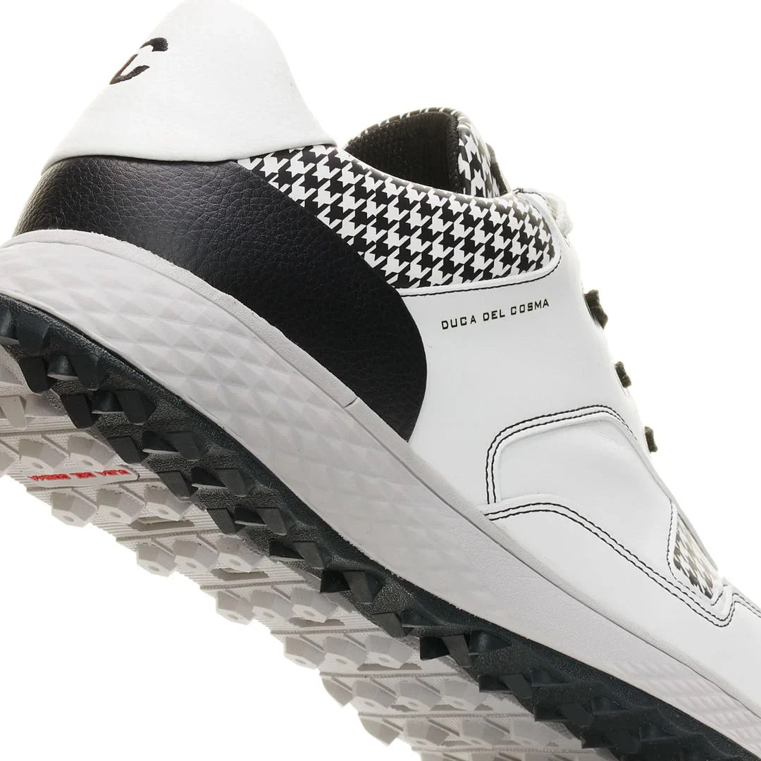 Duca Del Cosma Pagani Premium Spikeless Golf Shoes - White / Black - Handmade in 🇵🇹