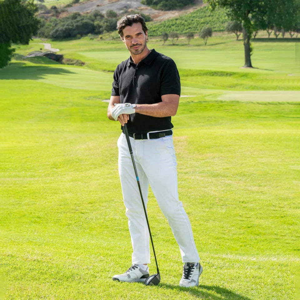 Duca Del Cosma Pagani Premium Spikeless Golf Shoes - White / Black - Handmade in 🇵🇹