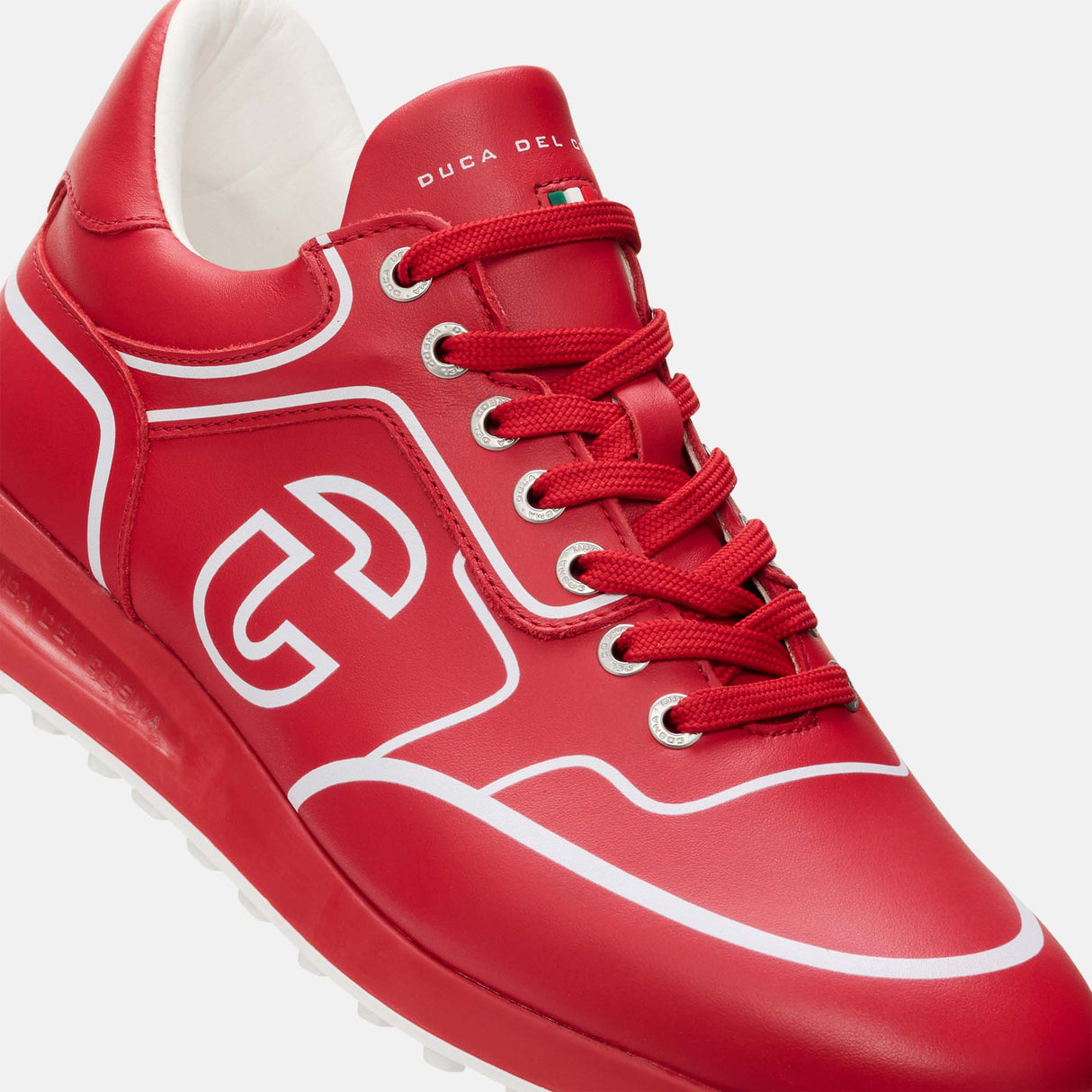 Duca Del Cosma Flyer Premium Spikeless Golf Shoes - Red - Handmade in šµš¹