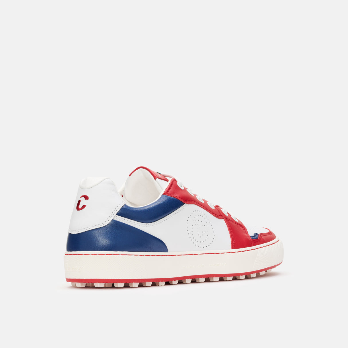 Duca Del Cosma Giordano Premium Spikeless Golf Shoes - White / Red / Navy - Handmade in 🇵🇹