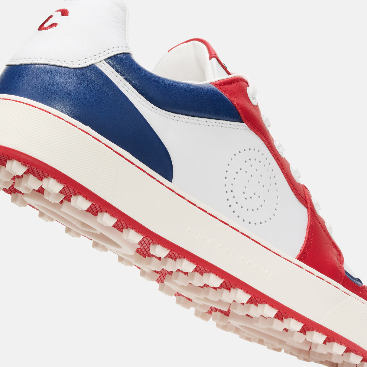 Duca Del Cosma Giordano Premium Spikeless Golf Shoes - White / Red / Navy - Handmade in 🇵🇹