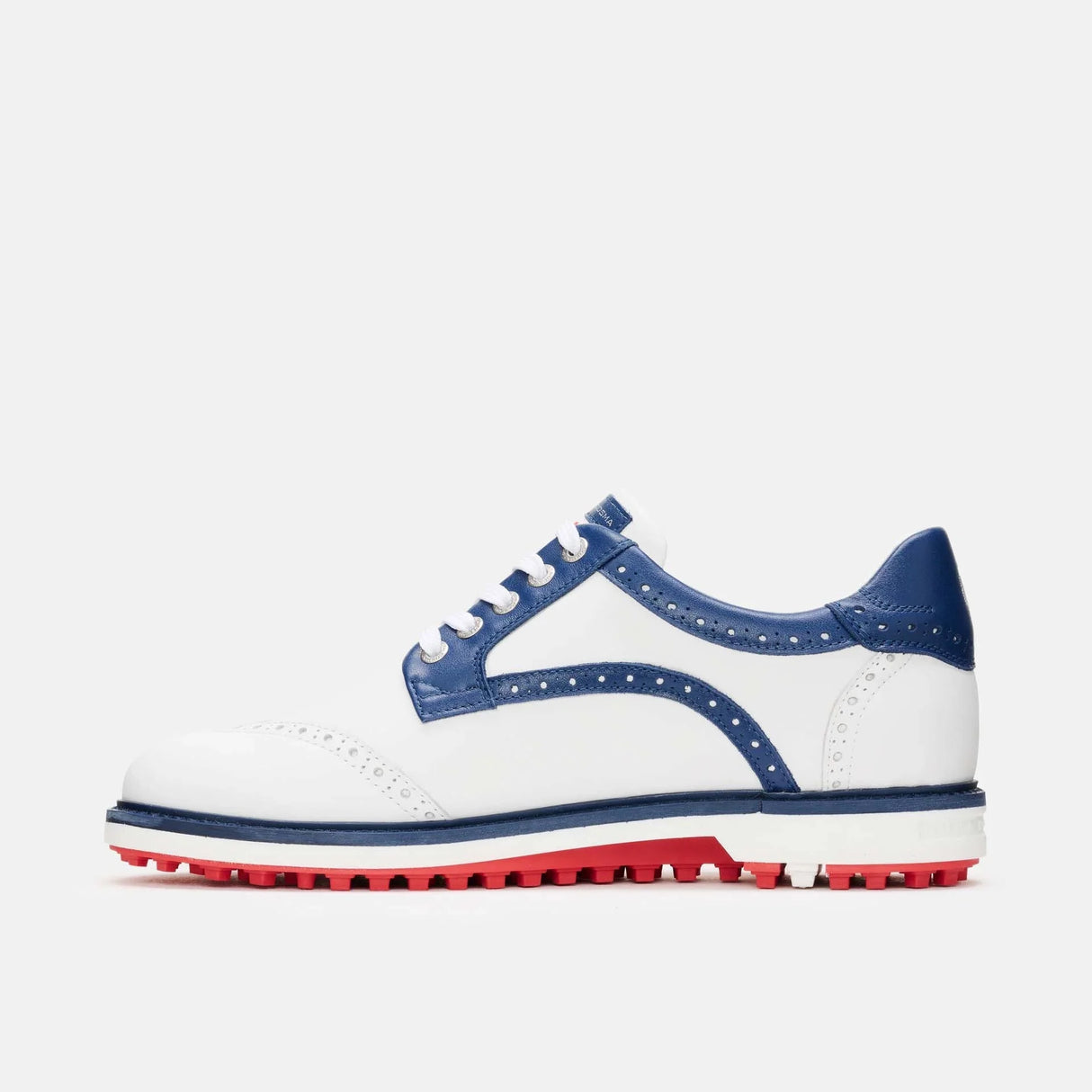 Duca Del Cosma Barasso Premium Spikeless Golf Shoes - White / Blue - Handmade in 🇵🇹