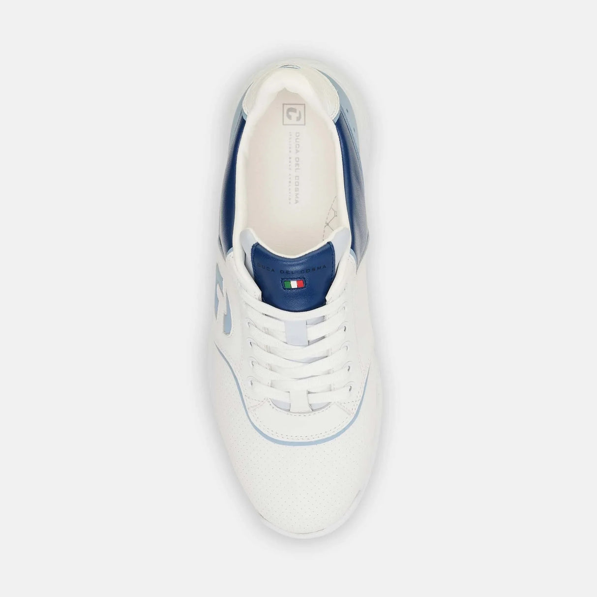 Duca Del Cosma Positano Premium Spikeless Golf Shoes - White / Blue - Handmade in 🇵🇹