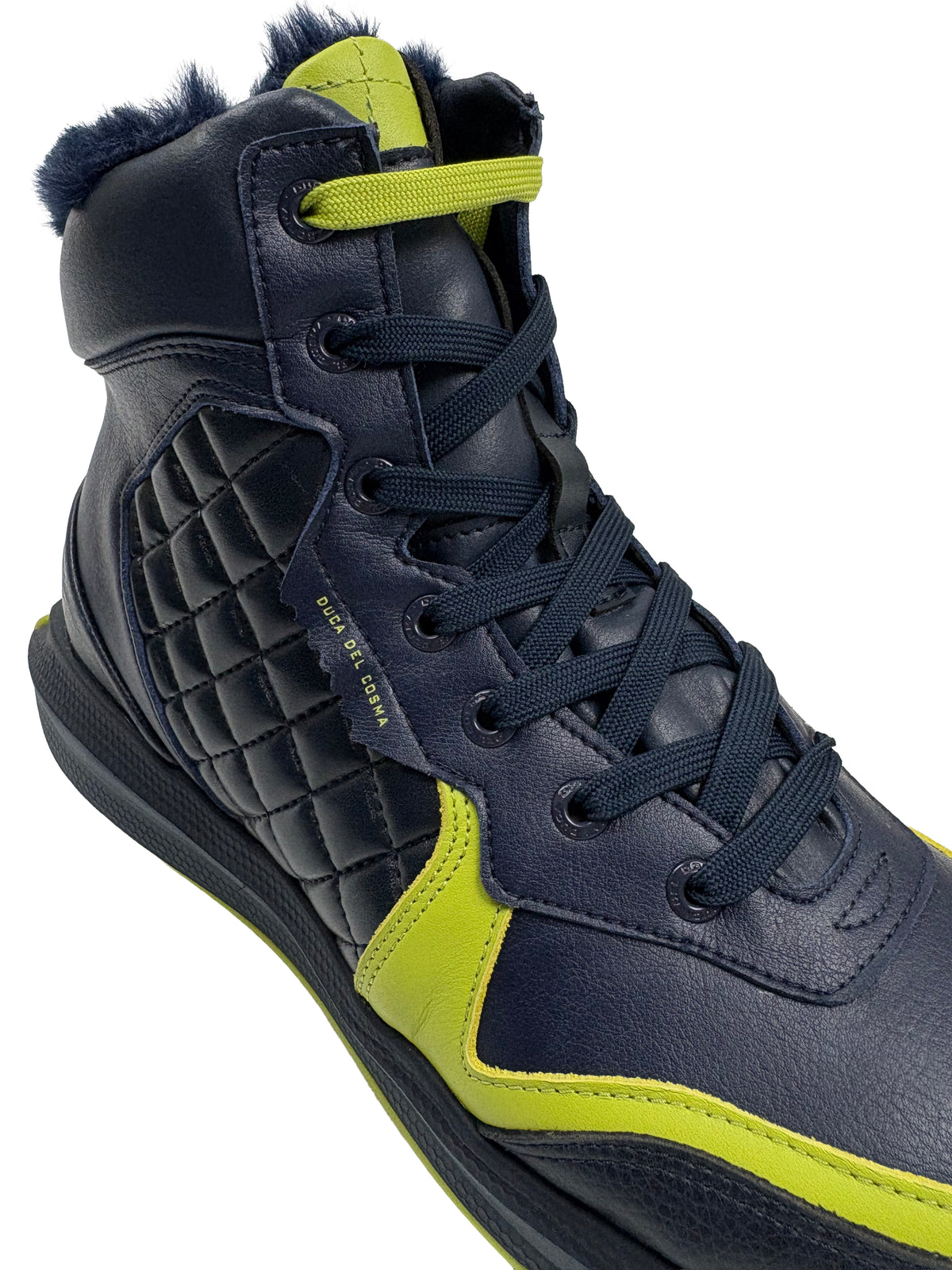 Duca Del Cosma Lipari Spikeless Winter Golf Boots Shoes - SAMPLE - Navy / Lime