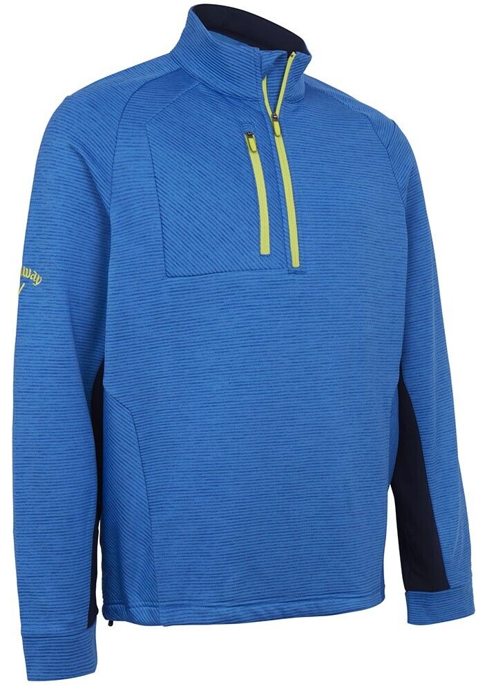 Callaway Golf Heather Stripe 1/4 Zip Thermal Pullover - Mazarine Blue