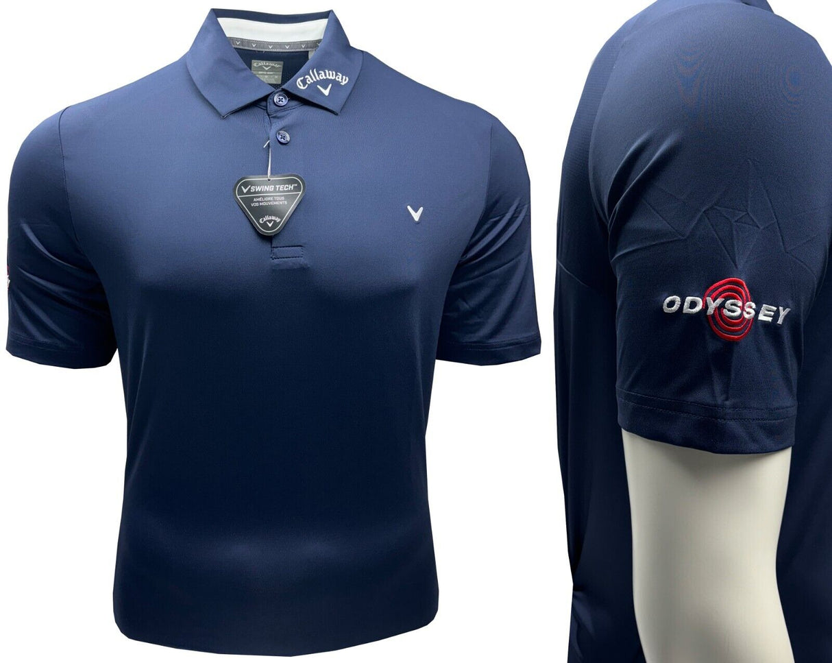 Callaway Golf 3 Chev Tour Polo Shirt - Odyssey Logo - Peacoat Navy