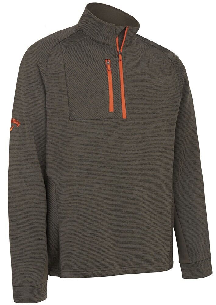 Callaway Golf Heather Stripe 1/4 Zip Thermal Pullover - Dark Lichen