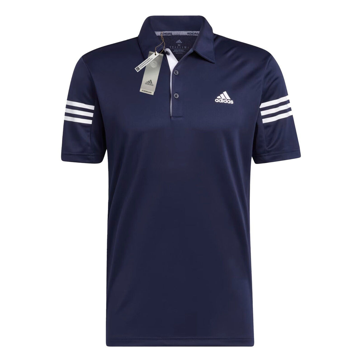 Adidas 3 Stripe Performance Golf Polo Shirt - Navy