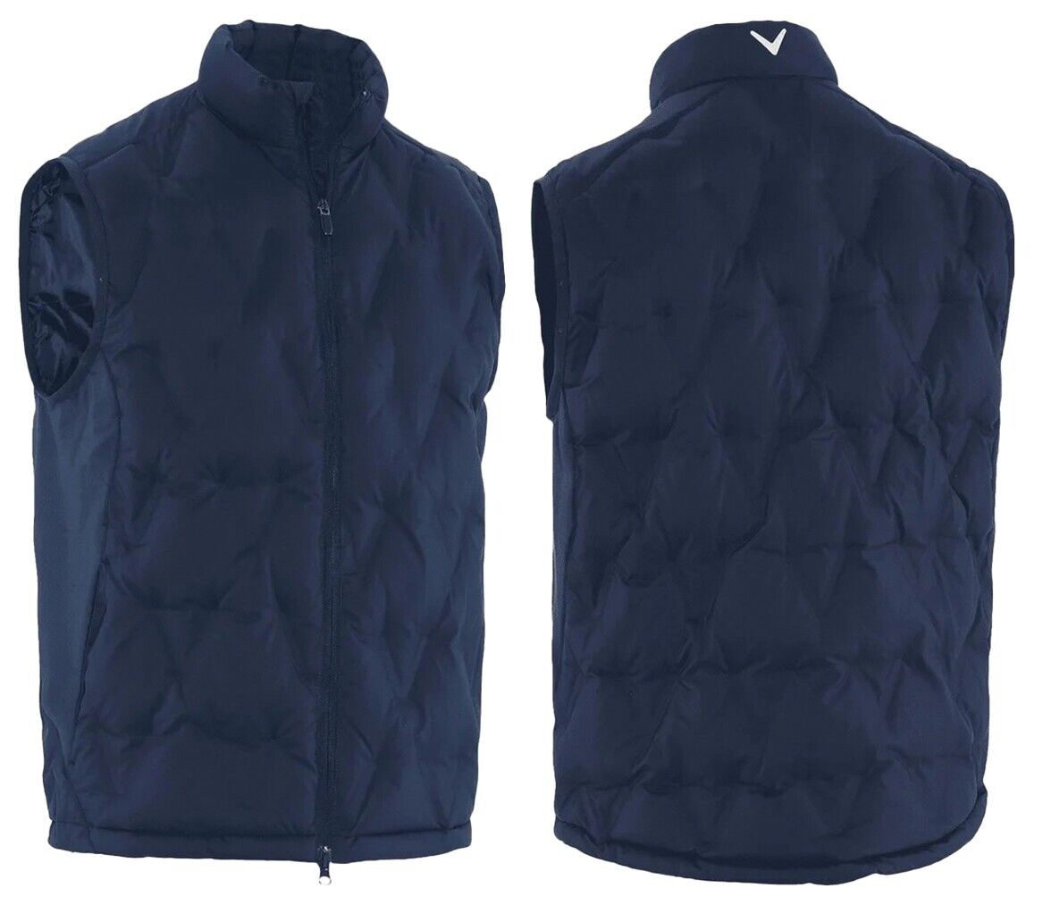 Callaway Chev Quilted Swing Tech Full Zip Golf Vest - Navy