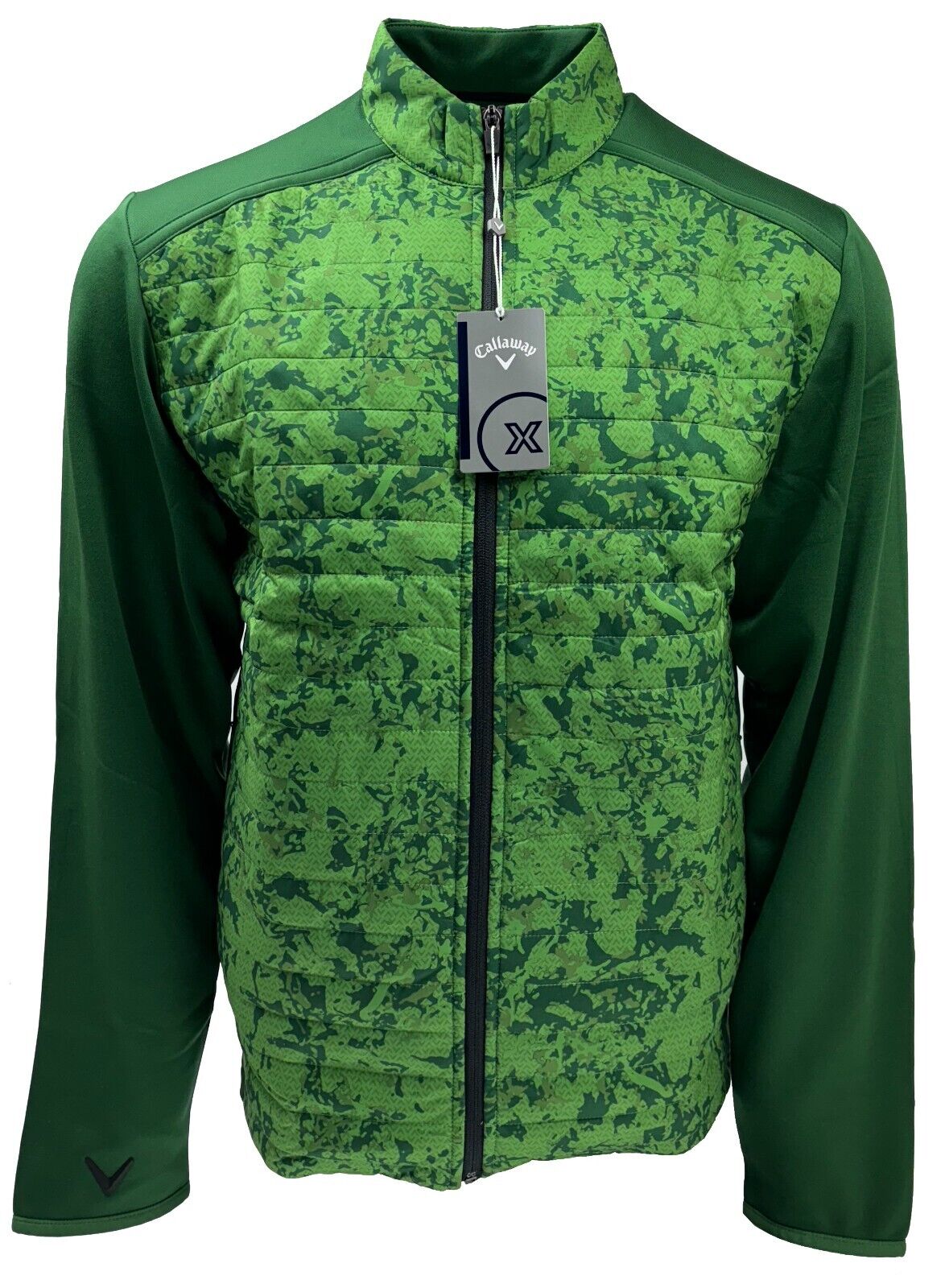 Callaway Golf Abstract Camo Printed Full Zip Mixed Media Jacket