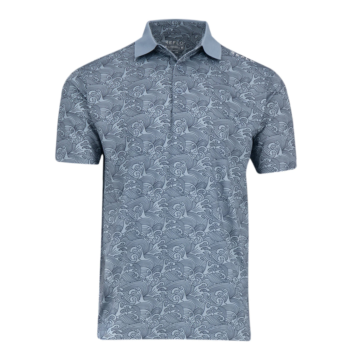 Reflo Adriatic Pattern Golf Polo Shirt - Grey