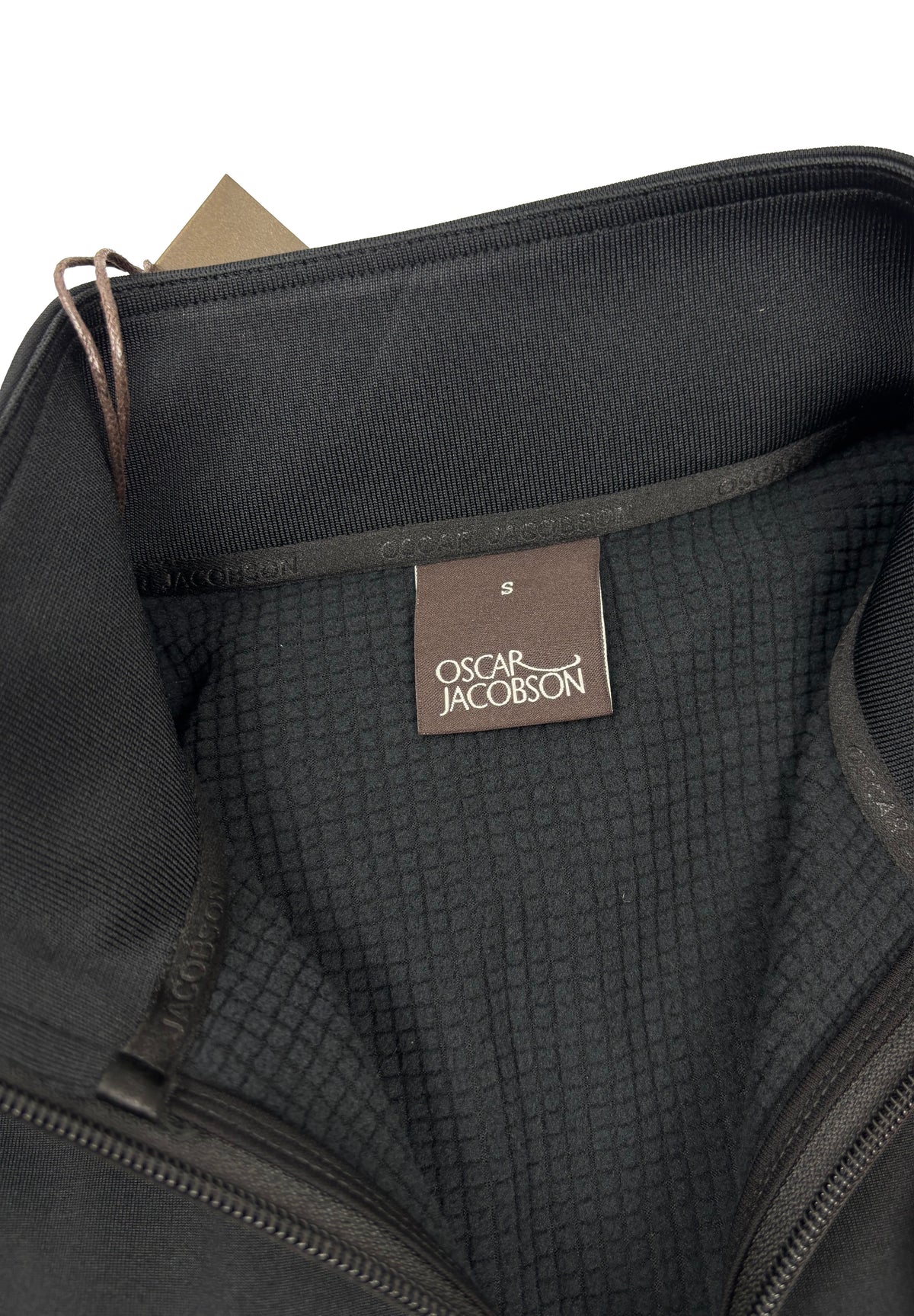 Oscar Jacobson Longton 1/4 Zip Waffle Tech Fleece Pullover - Black