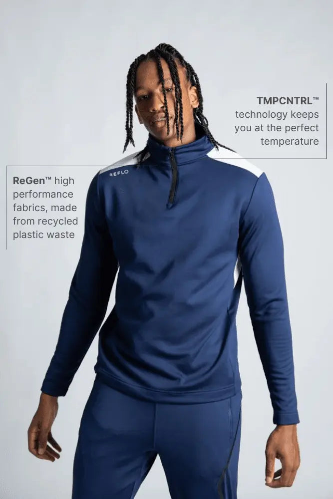 Reflo Barents 1/4 Zip Tech Golf Midlayer - French Navy