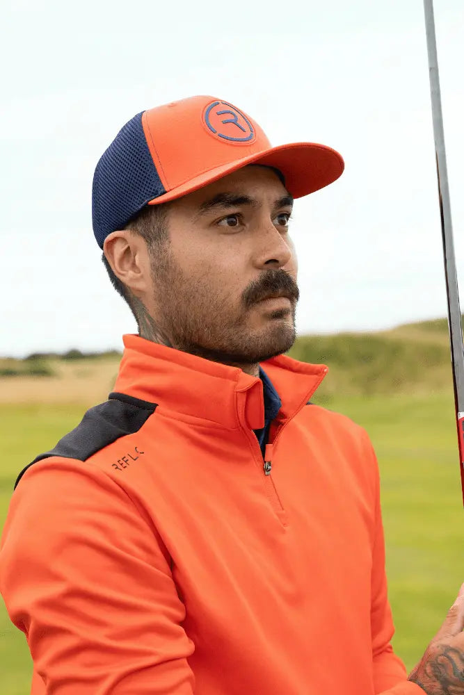 Reflo Barents 1/4 Zip Tech Golf Midlayer - Orange