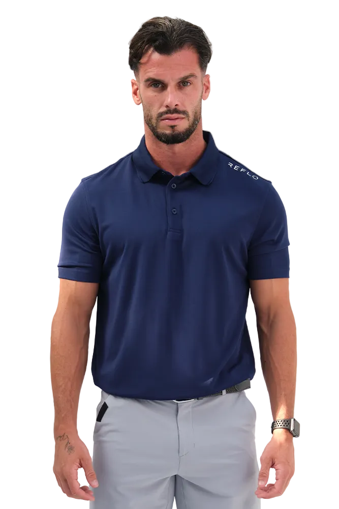 Reflo Bohai Recycled Performance Golf Polo Shirt - Medieval Blue