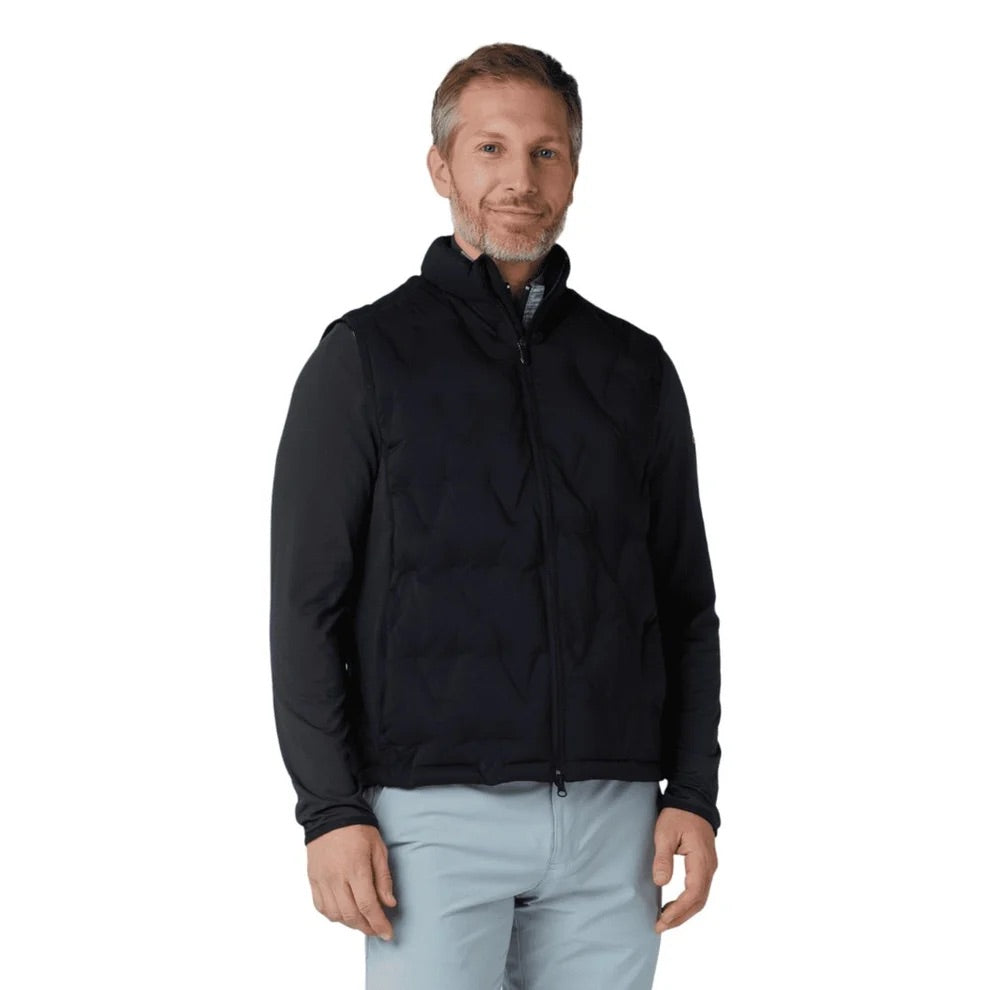 Callaway Chev Quilted Swing Tech Full Zip Golf Vest - Black