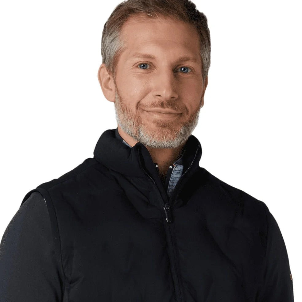 Callaway Chev Quilted Swing Tech Full Zip Golf Vest - Black