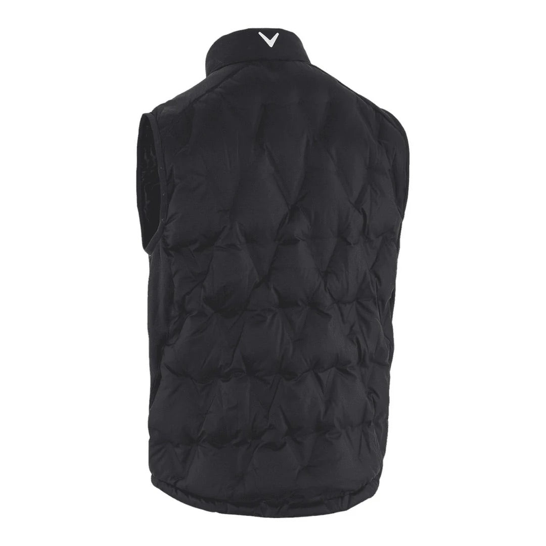 Callaway Chev Quilted Swing Tech Full Zip Golf Vest - Black