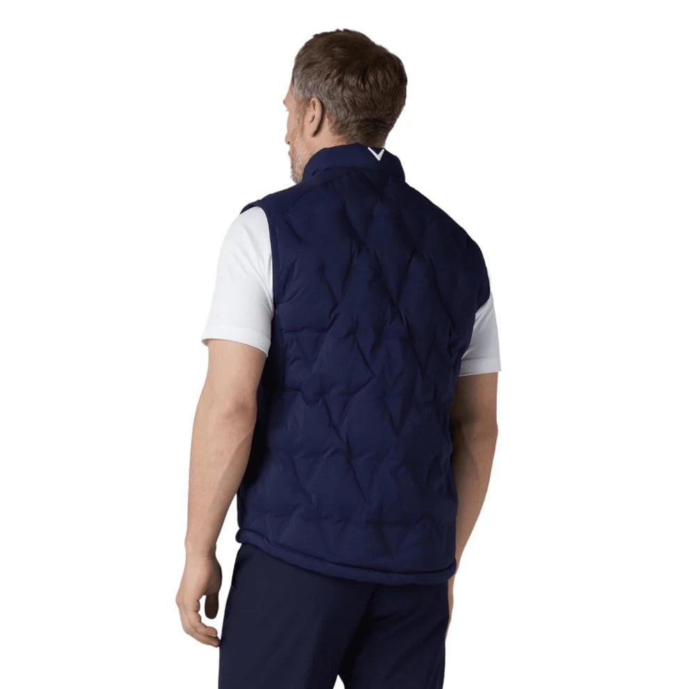 Callaway Chev Quilted Swing Tech Full Zip Golf Vest - Navy
