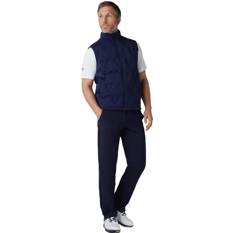 Callaway Chev Quilted Swing Tech Full Zip Golf Vest - Navy