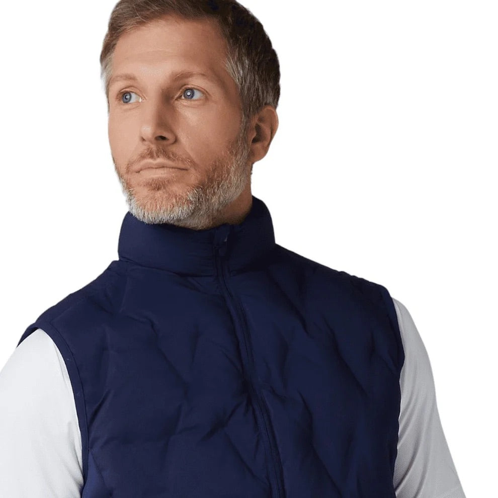 Callaway Chev Quilted Swing Tech Full Zip Golf Vest - Navy