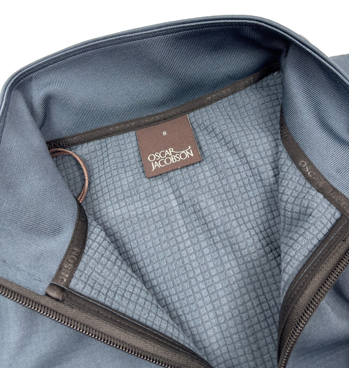 Oscar Jacobson Longton 1/4 Zip Waffle Tech Fleece Pullover - China Blue