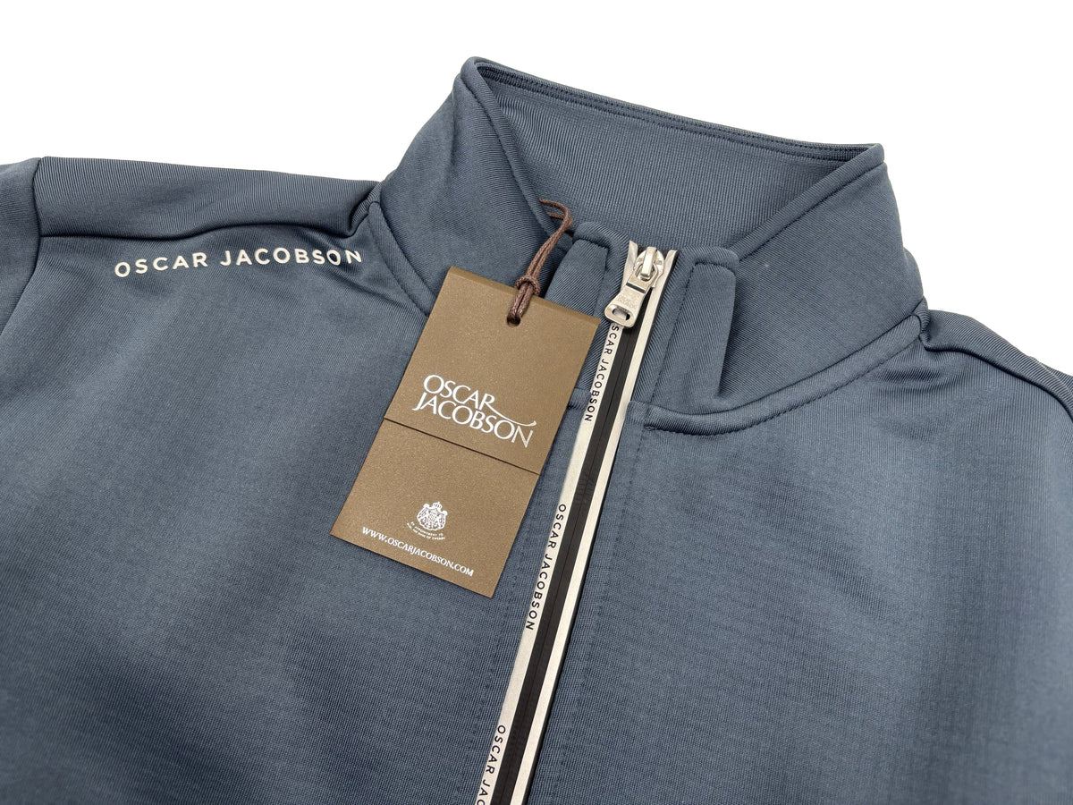 Oscar Jacobson Longton 1/4 Zip Waffle Tech Fleece Pullover - China Blue