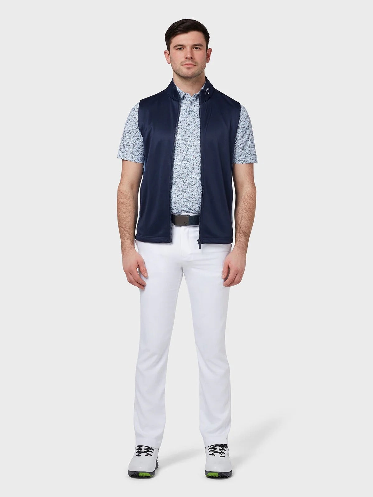 Callaway Golf Chev Textured High Guage Vest Full Zip - Navy