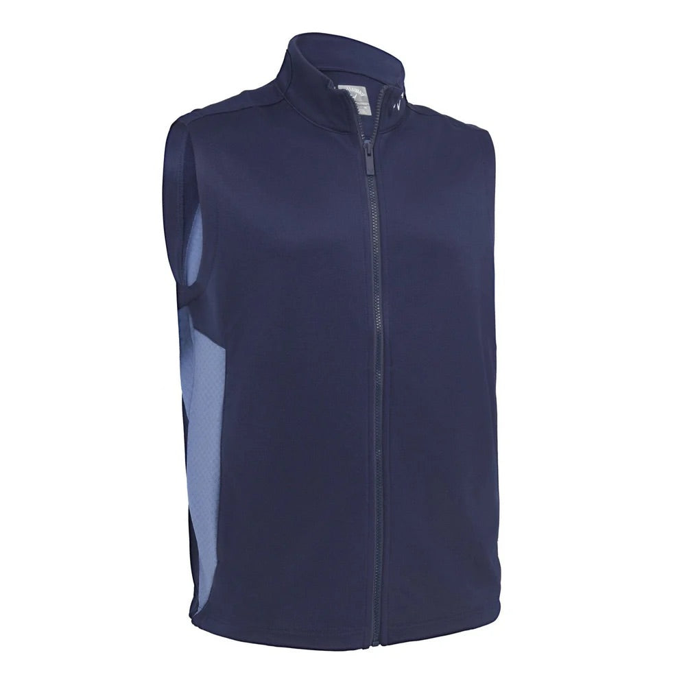 Callaway Golf Chev Textured High Guage Vest Full Zip - Navy