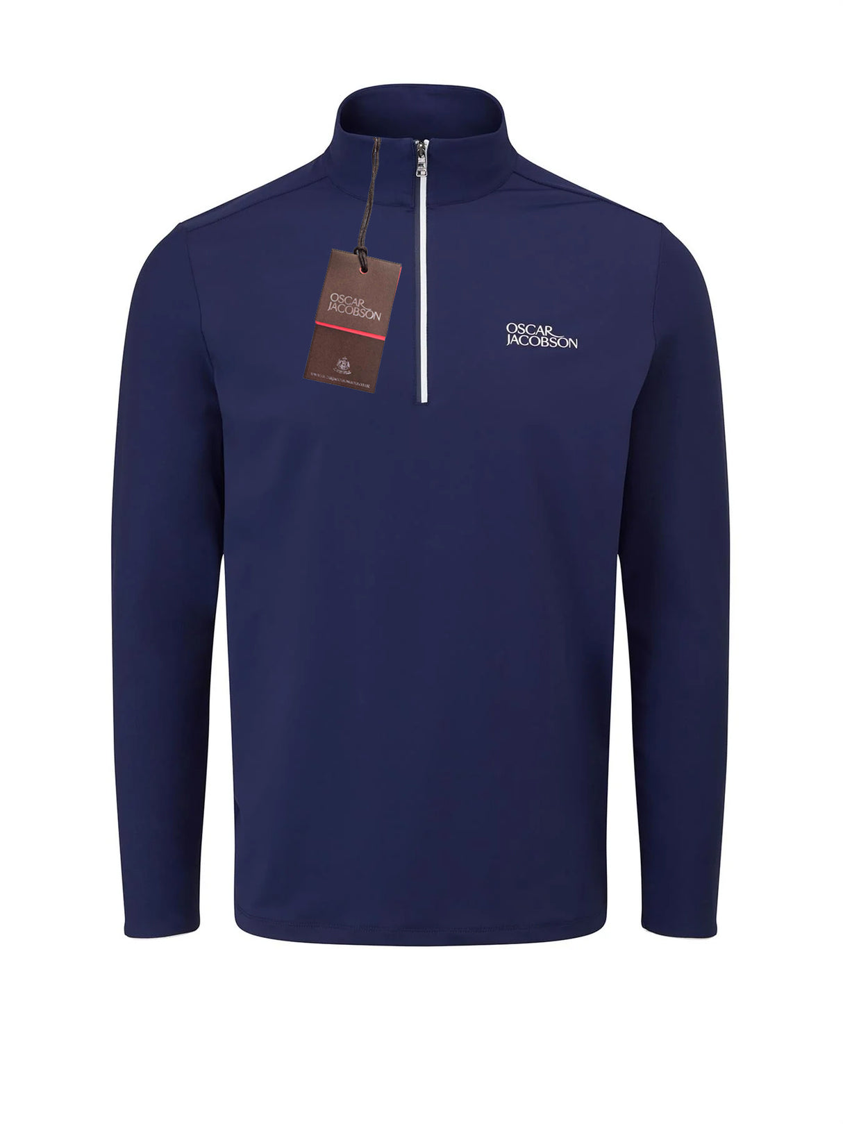 Oscar Jacobson Camber Tech Golf 1/4 Zip Pullover Mid Layer - Navy