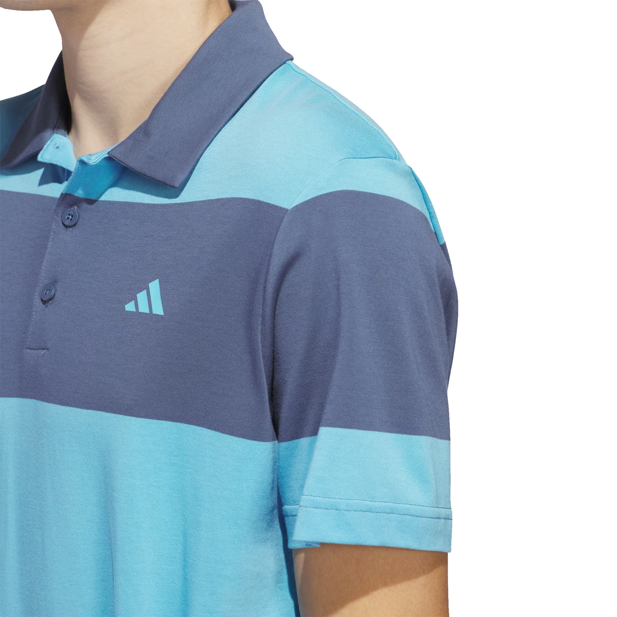 Adidas Golf Wide Stripe Polo Shirt - Blue