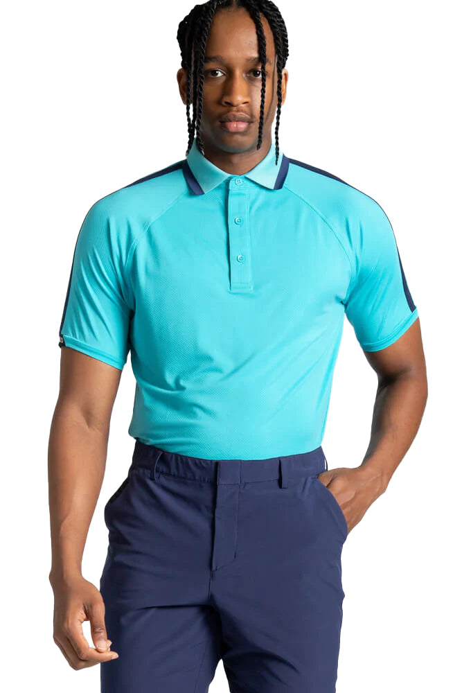 Reflo Corinth Textured Golf Polo Shirt - Aqua