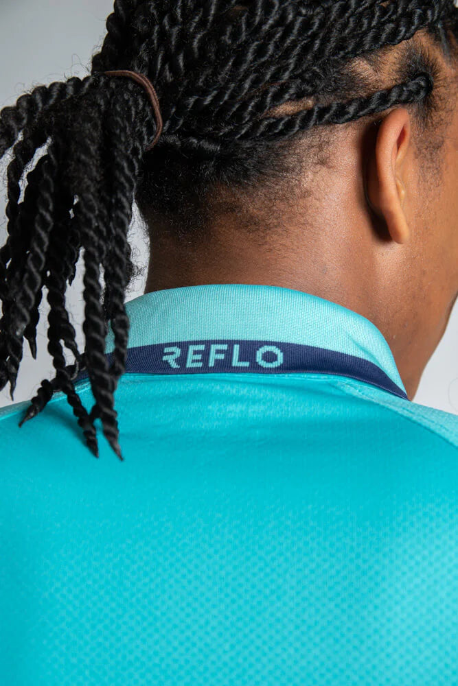 Reflo Corinth Textured Golf Polo Shirt - Aqua