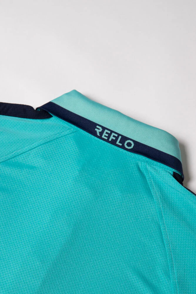 Reflo Corinth Textured Golf Polo Shirt - Aqua
