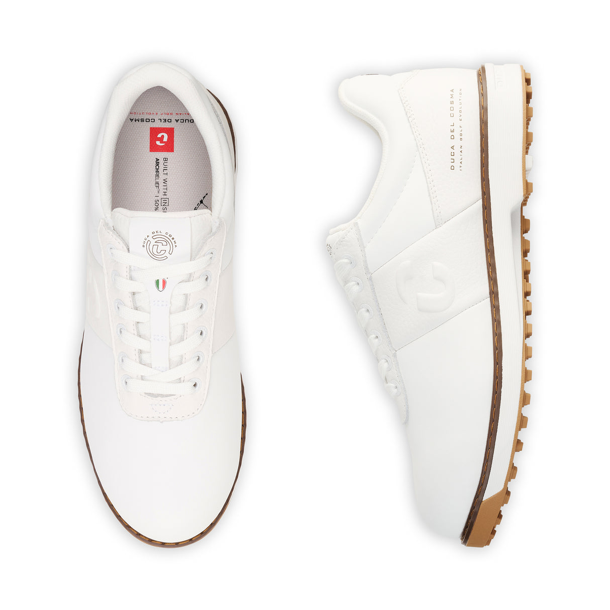 Duca Del Cosma Bosco Premium Spikeless Golf Shoes - White