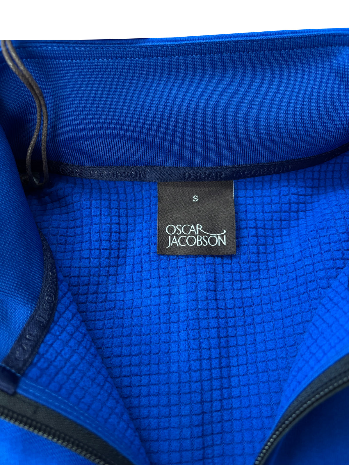 Oscar Jacobson Longton 1/4 Zip Waffle Tech Fleece Pullover - Electric Blue