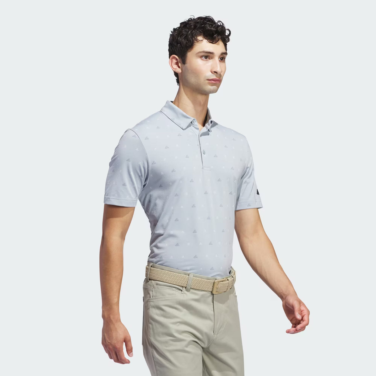 Adidas Go To Mini Crest Print Golf Polo Shirt